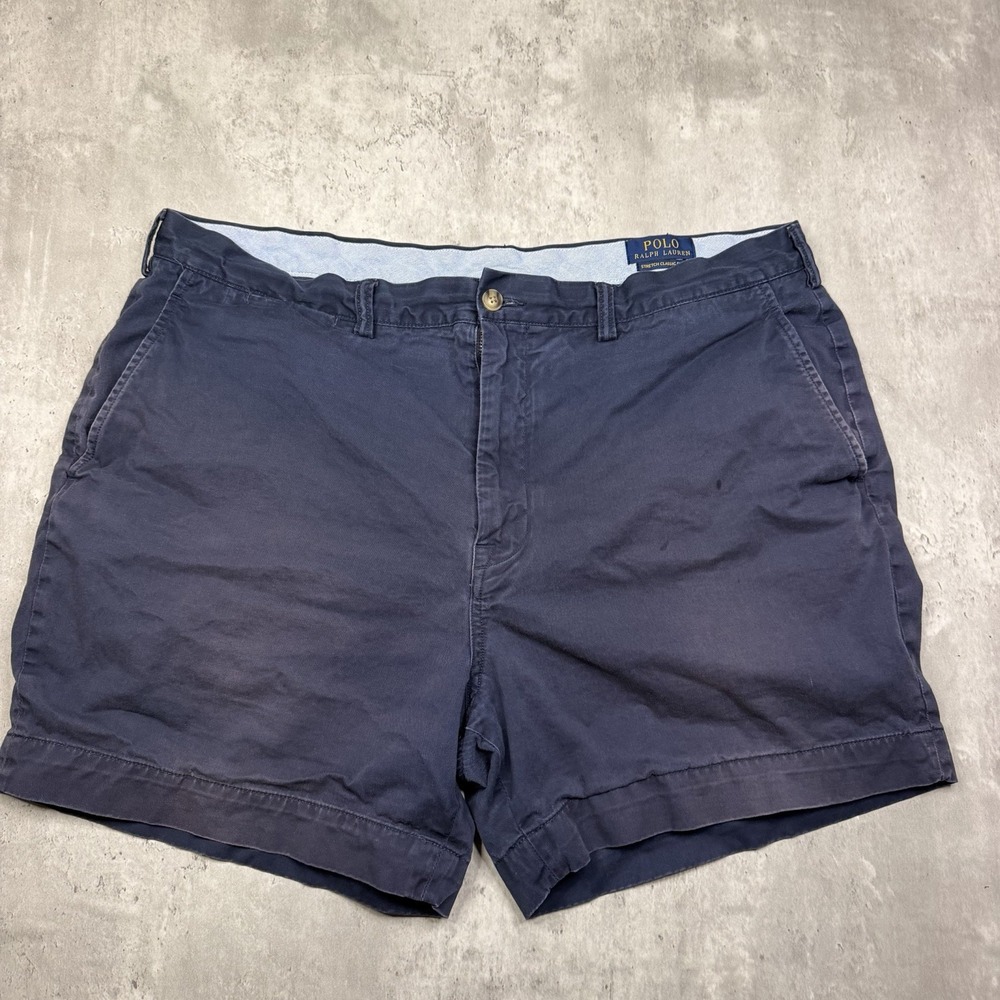Polo Ralph Lauren Shorts Men 38 Blue Stretch Classic Fit Chino Twill Flat Front
